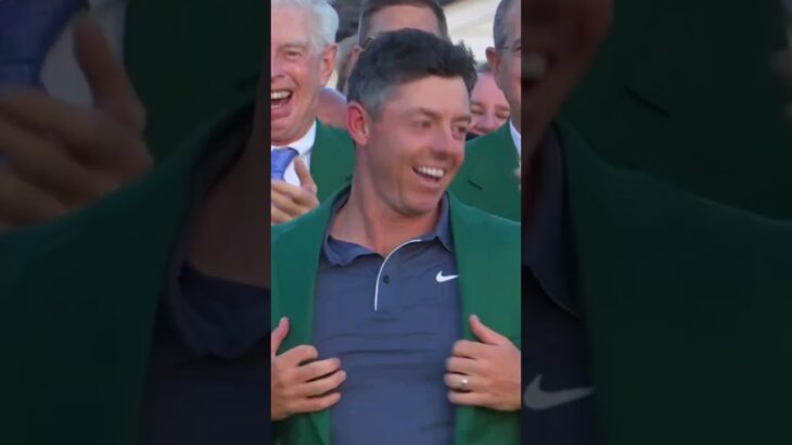 how does that green Jacket feel Rory McIlroy?   #masters #rorymcllroy #greenjacket #golf #justinrose