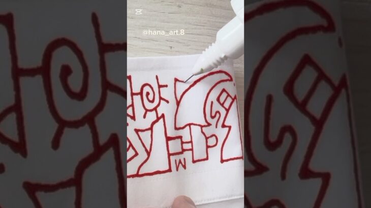 オーダーありがとうございます。手書きリメイクペイント　#リメイクペイント #ジャケットリメイク #抽象画アート #オリジナルアート #一発描き #下書きなし #リメイク服 #リメイク #remake