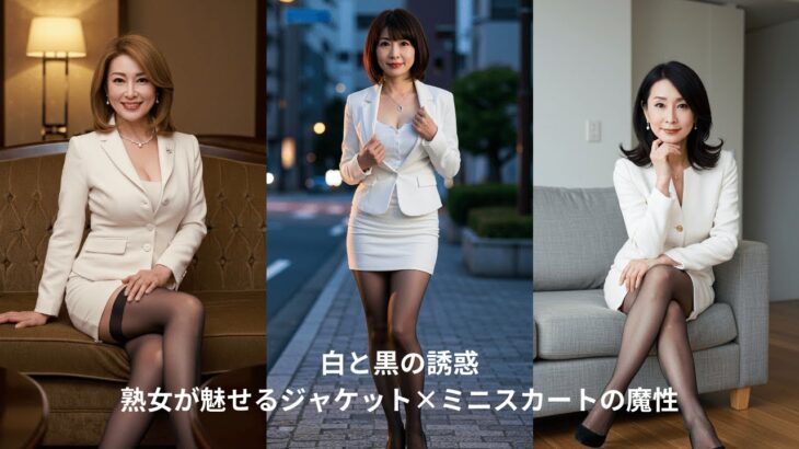 白と黒の誘惑｜熟女が魅せるジャケット×ミニスカートの魔性