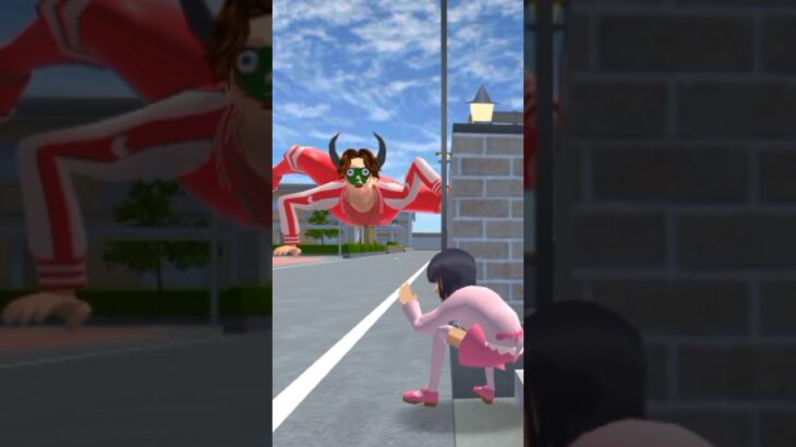 赤いジャケットのタイガモンスターに追われて隠れるミオ😱😱#ぴこみんず #サクラスクールシミュレーター #アプリ#マイクラ #サイコパス #小学校