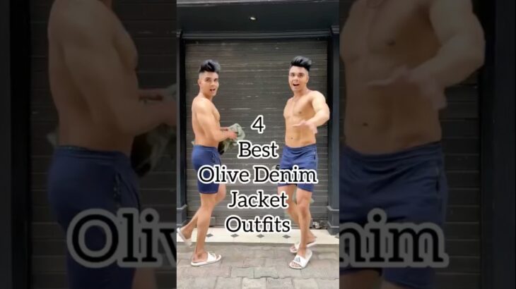 4 Best olive Denim jacket outfit ⚡️🥵😳 #newsong #fashion #shorts