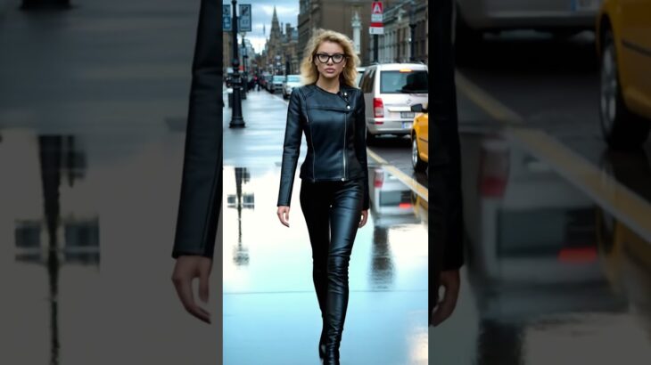 AI-Generated Fashion: Leather Jacket in London Streets