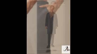 Blue Floral Motif Jacket And Kurta Set