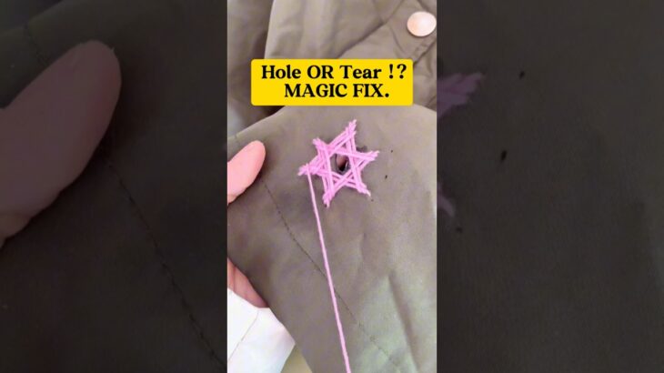 DIY Hack 🌟 How to Fix Jacket Holes with 6 Simple Stitches | Simple but Stable #shorts #sewing #tip