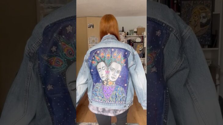 Gemini Jacket Painting Process  #art #painting #gemini  #fabricpainting  #gemininewmoon #divination