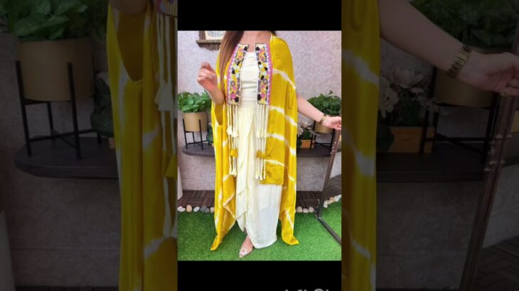 Indo-western Top, Dhoti Patten Skirt with  Detachable Jacket #youtubeshorts #trending #shorts #dress