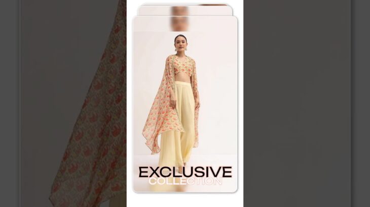 Light Yellow Printed Organza Palazzo Set With Jacket