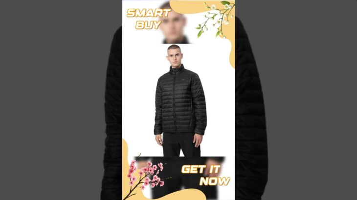 Men’s 4F M084 Deep Black Down Jacket with Water-Repellent Fabric and Comfortable Fit