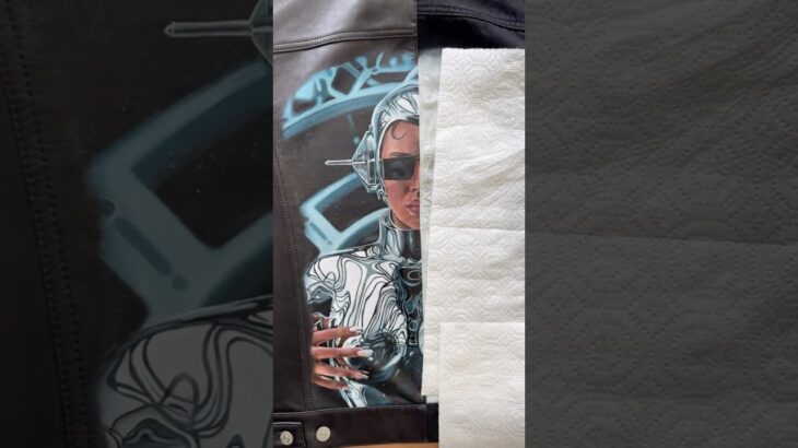 Painting a $2000 Beyoncé jacket PART 1! 🤯 #paintedjacket #customjacket #beyonce