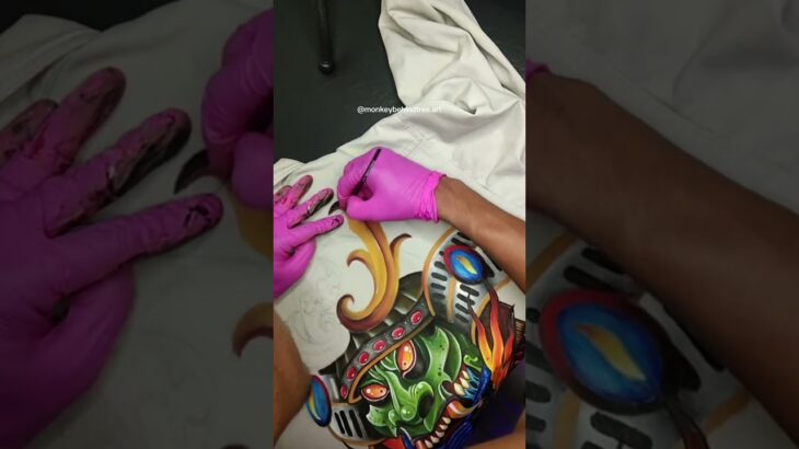 Pt 7 Timelapse custom paint on jacket by MBT #custompaint #customjacket #painting #art #artwork #mbt