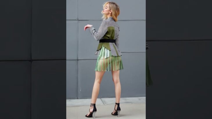 Stripped Translucent Skirt & Jacket #fashion #model #womensclothing