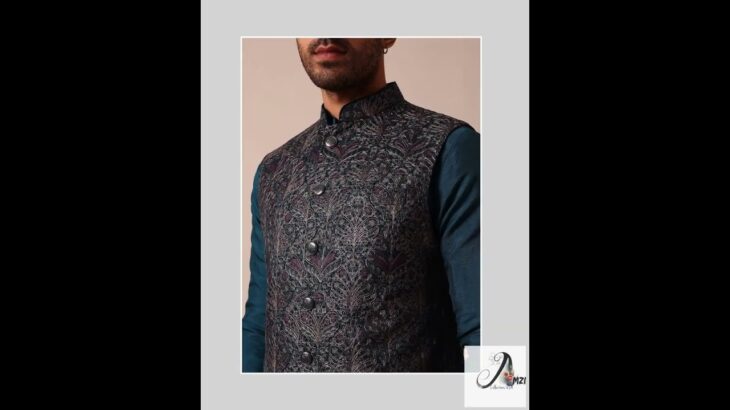 Stylish Blue Jacket Kurta Set For Men