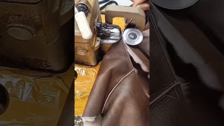 The tips of sew leather jacket with fur #coatimport #sewing #foryou #fashion #furcoat #machine