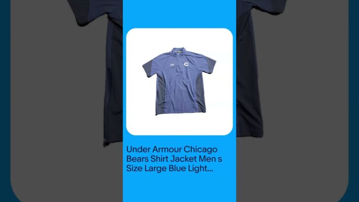 Under Armour Chicago Bears Shirt Jacket Men’s Size Large Blue Light Breathable