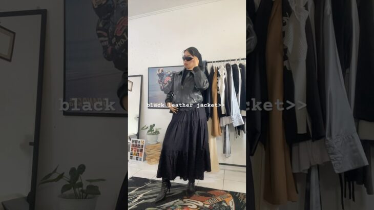 black leather jacket #ootd #ootdguide #outfitideas #leatherjacket