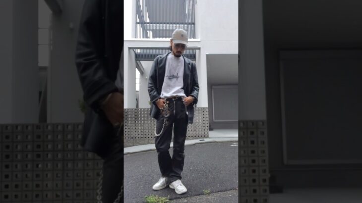 #ブラックコーデ#スウェット #テーラードジャケット  #レザーコーデ #ギャップ #nikesneakers  #30代メンズコーデ #ストリートファッション大人カジュアル #大人コーデ #ootd
