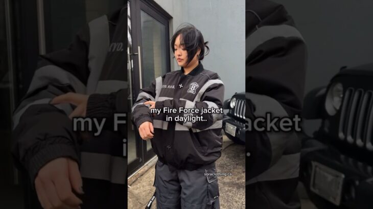 ur thoughts on this fire force reflective anime jacket? #animeclothing #anime #animefashion