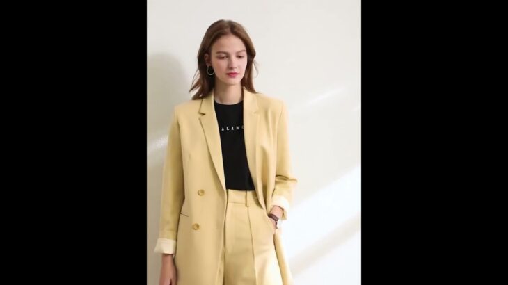 Amii Minimalism Jacket Spring Office Lady Blazer Women Vneck Tanks,