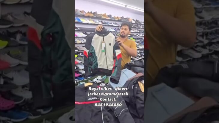 Bikers jacket@gromoretail #bikersjacket #riderlife #jacketdesigns #jacketfashion #newbalance #offeri