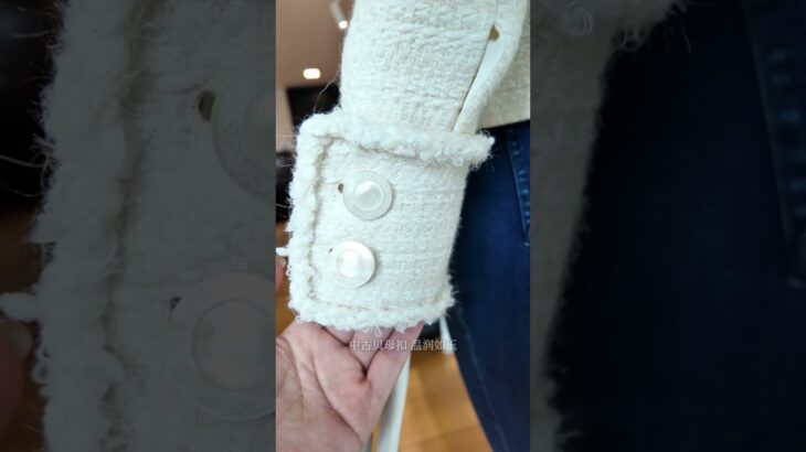 Customer Showcase｜Ivory Tweed Jacket with Hand-Stitched Pearl Details