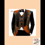 Dashiki Blazer Men Jacket + Vest Slim Suit
