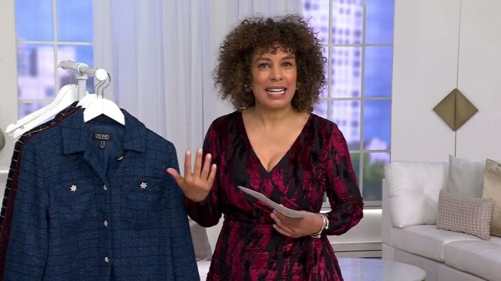 Dennis Basso Textured Knit Boucle Jacket with Sparkle on QVC