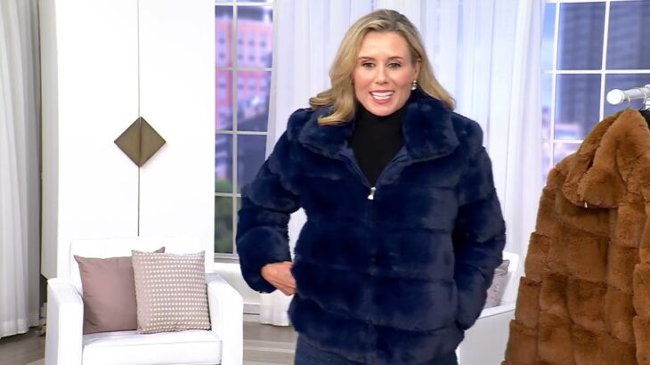 Dennis Basso Zip Front Sculpted Faux Fur Jacket on QVC