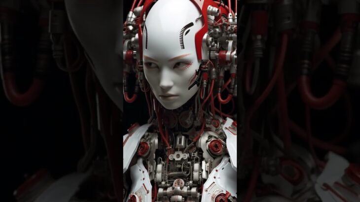 Ethereal Cyberpunk Armor – Shapiro’s Androgynous Robot Jacket in Dark White & Red ⚔️🤖🎨