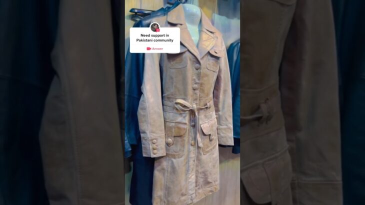 Ladies long leather jacket