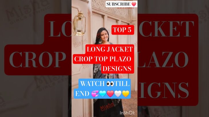 New Latest Trending Long Jacket Crop Top Plazo Designs 2025 #shorts #hiteshkidsteensyouthwear