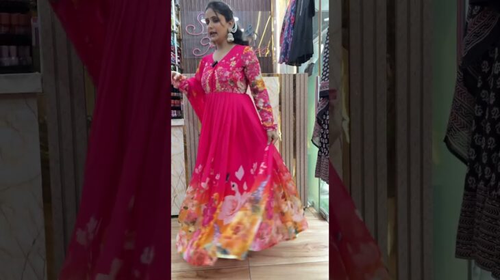 Pure shiffon anarkali suit / website- gagandeepcollection.com