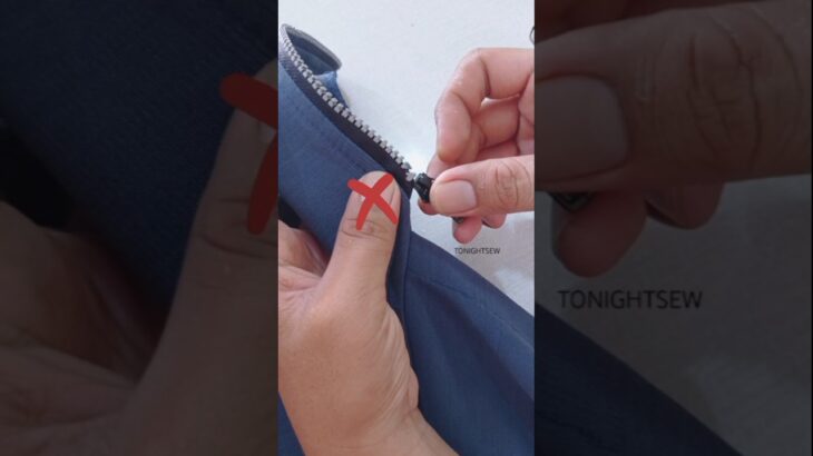 Replace the zipper head on a jacket #zipper #zippers #repairing #sewingtipsandtricks