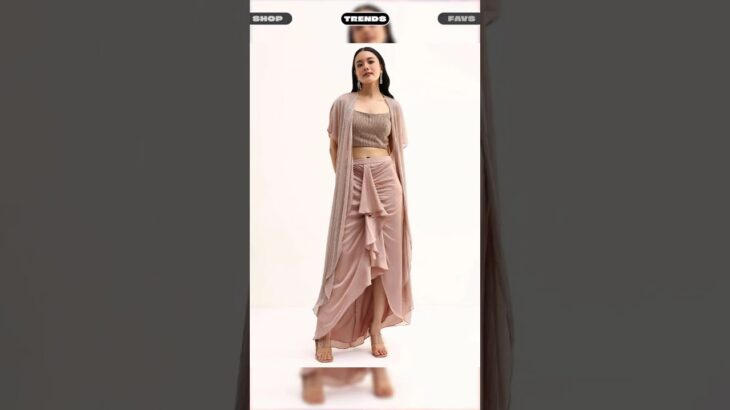 Rose Gold Stone Embroidered Silk Crop Top Set With Jacket