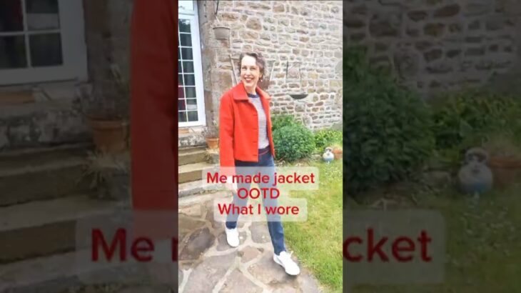 Sewing OOTD hand made Red wool jacket