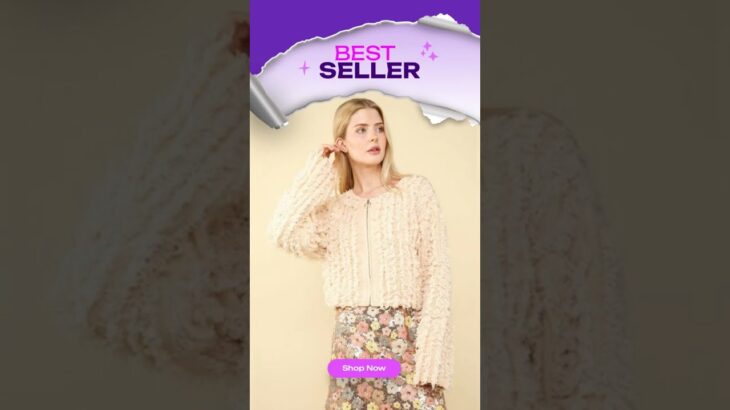 VERY J Shaggy Yarn Knit Zip Up Jacket