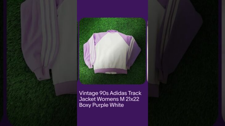Vintage 90s Adidas Track Jacket | Women’s M 21×22 | Boxy Purple & White Retro Style