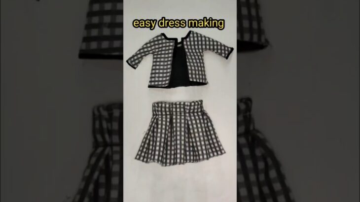 tweed jacket and skirt model dress making easy | diy barbie doll outfit #easytips #fashion #shorts