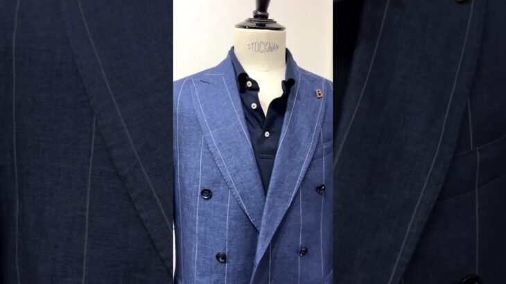 スーツとポロシャツのネイビーコーデ💙💙💙