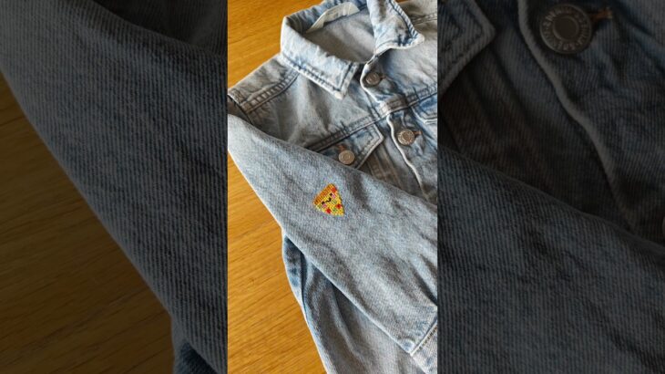 Cross stitch on a denim jacket ✖️🪡