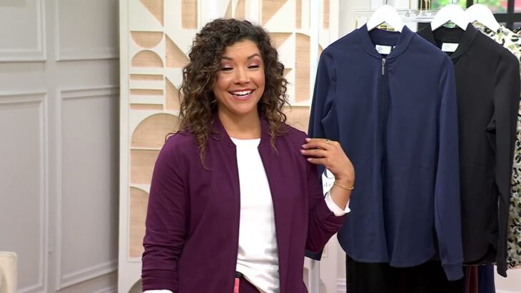 Denim & Co. Active Duo Stretch Zip Front Jacket on QVC