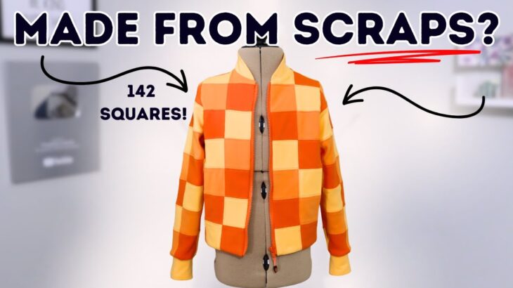 How I made this KNIT jacket from 142 squares?! Made from scraps!