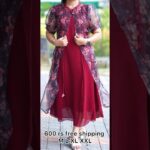 Organza jacket kurthi georgett inner top free shipping #shorts #kurthicollection