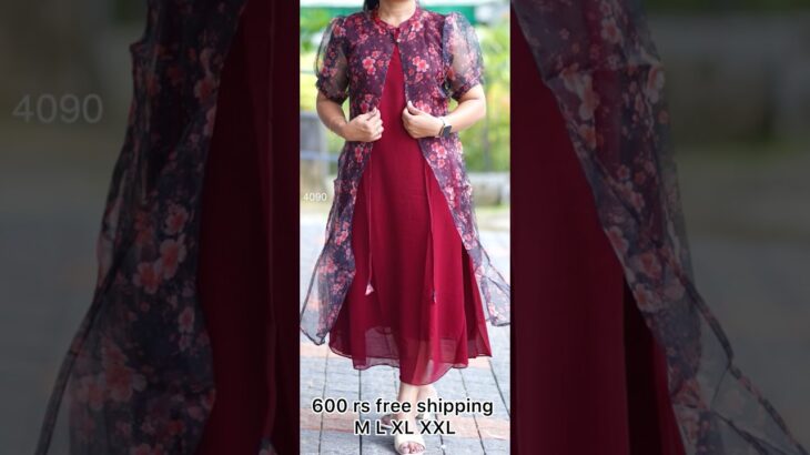 Organza jacket kurthi georgett inner top free shipping #shorts #kurthicollection