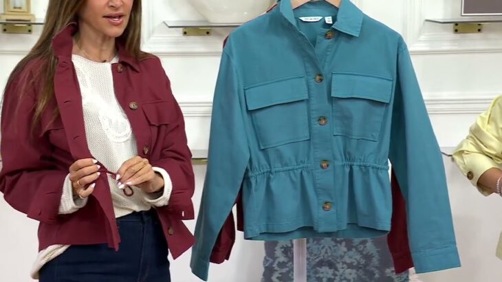 Peace Love World 100% Cotton Drawcord Waist Jacket on QVC