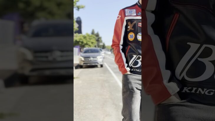 Racing Jacket- faux lather thrift upcycled one of one Tdega  #oneofone #upcycledclothing