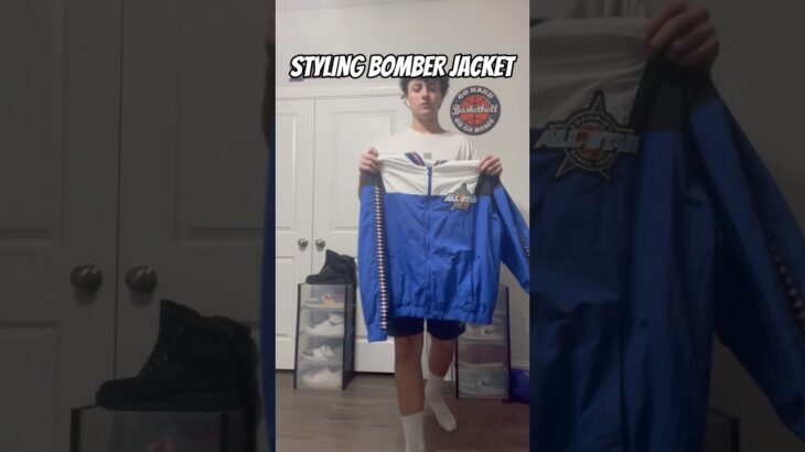 STYLING BOMBER JACKET (I KNOW ITS ALOT OF BLUE)#shorts #fashion #outﬁtinspo #outfit #fit #streetwear