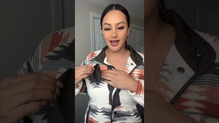 Stylish Patterned Fleece Jacket Try-On#fashion #jacket #fleece #autumnfashion