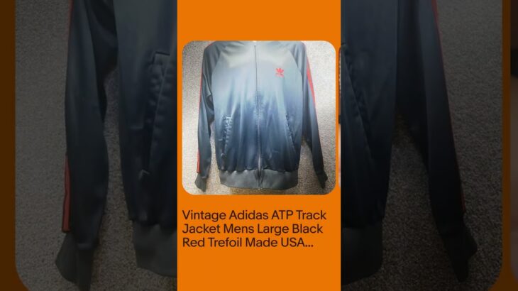 Vintage Adidas ATP Track Jacket Mens Large Black Red Trefoil Made USA 70s 80s