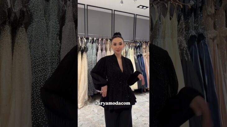 2131Y24 – Jacket Bead Embroidered Balloon Sleeve Pants Suit