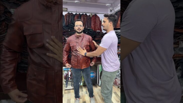691 km dur Sarangpur se aaye Customer Trending Leather Jacket lene🤩 Order Now: 9927316139 #leather
